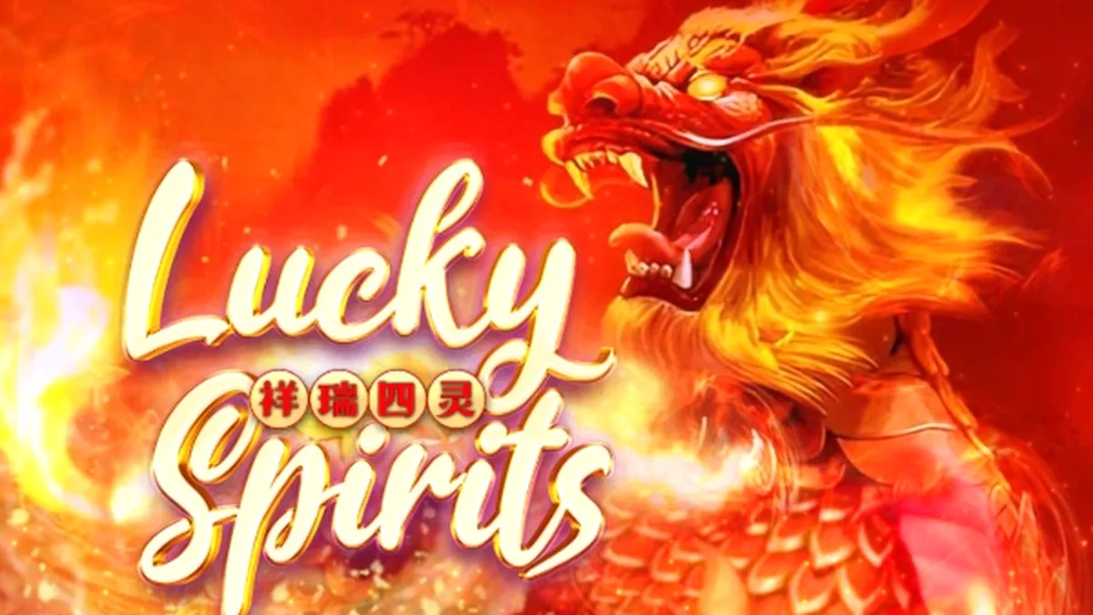 Interface de jogo do slot Lucky Spirits com elementos místicos e rolos girando